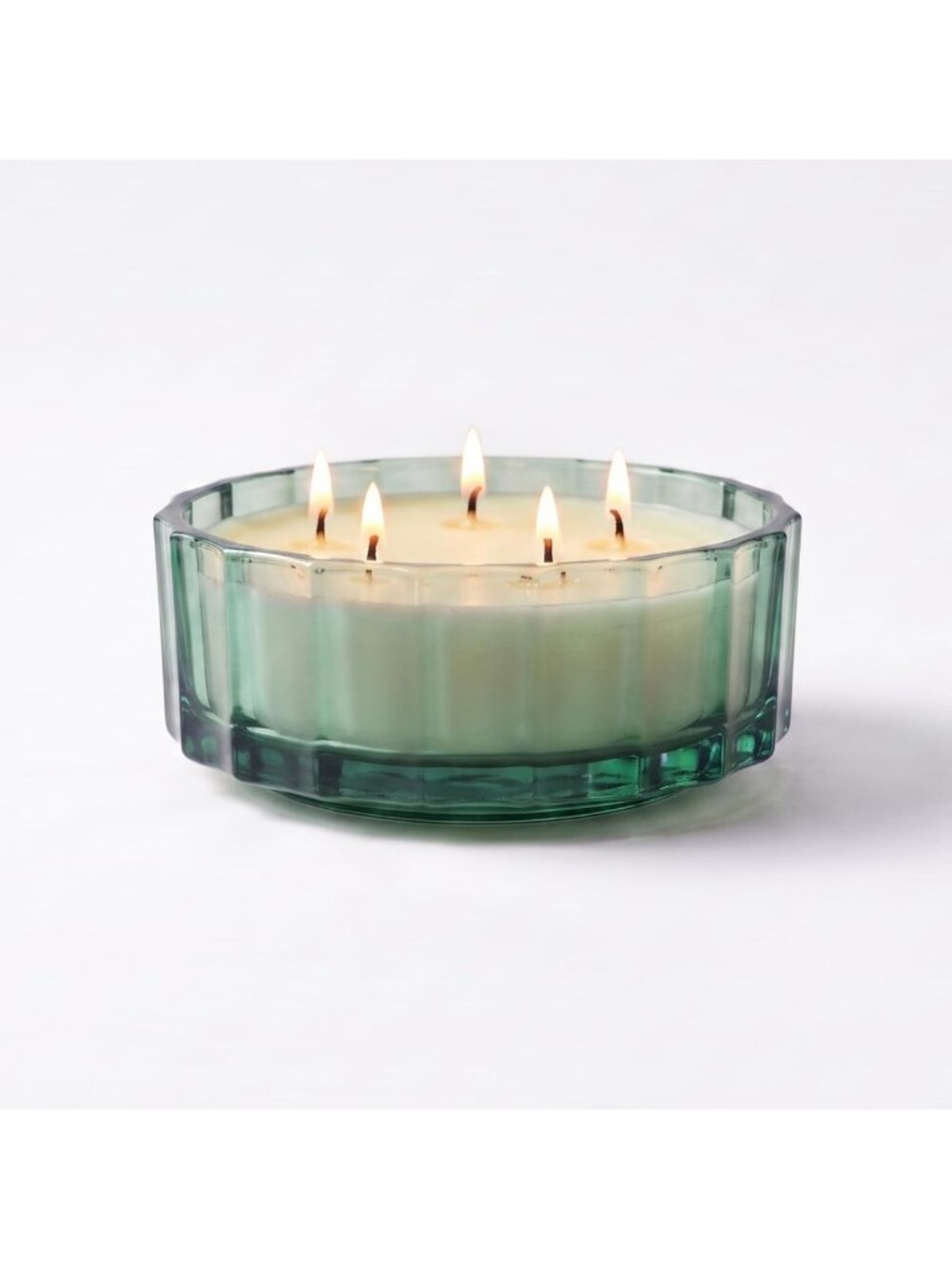 Large 32oz Green Zest Scented Candle - Hand-Poured, 6-Wick, Colorful Glass Jar